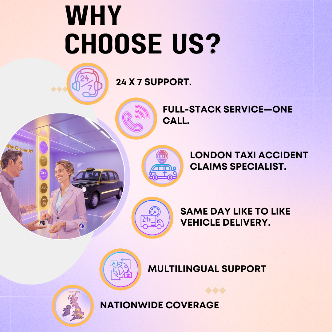 Why Choose Us visual showing Accident Assist Network support, speed, and coordination benefits on homepage.