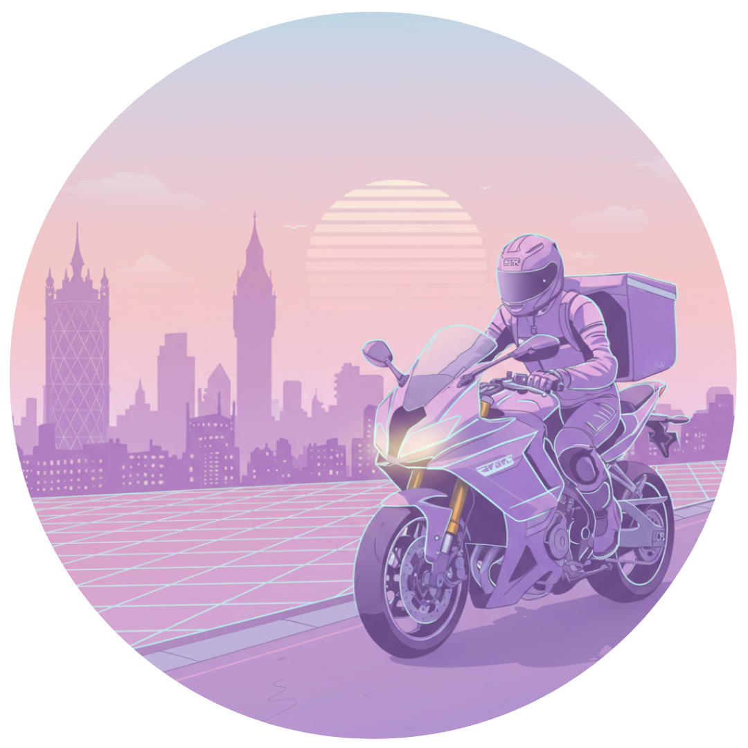 Courier-specific fleet option visual for delivery riders needing replacement transport after accidents.