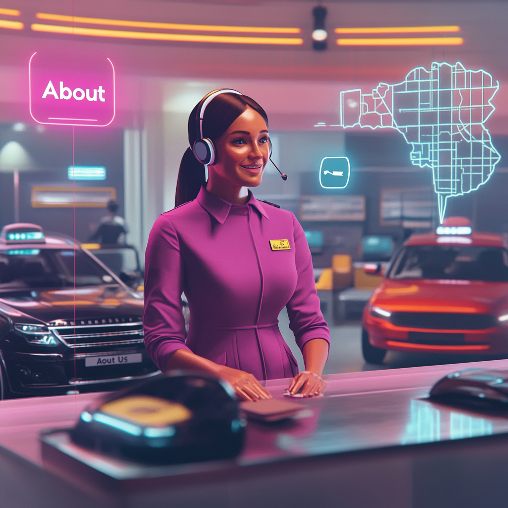 Support agent assisting a driver, used in the “We are and why we do it” section on the About Us page.