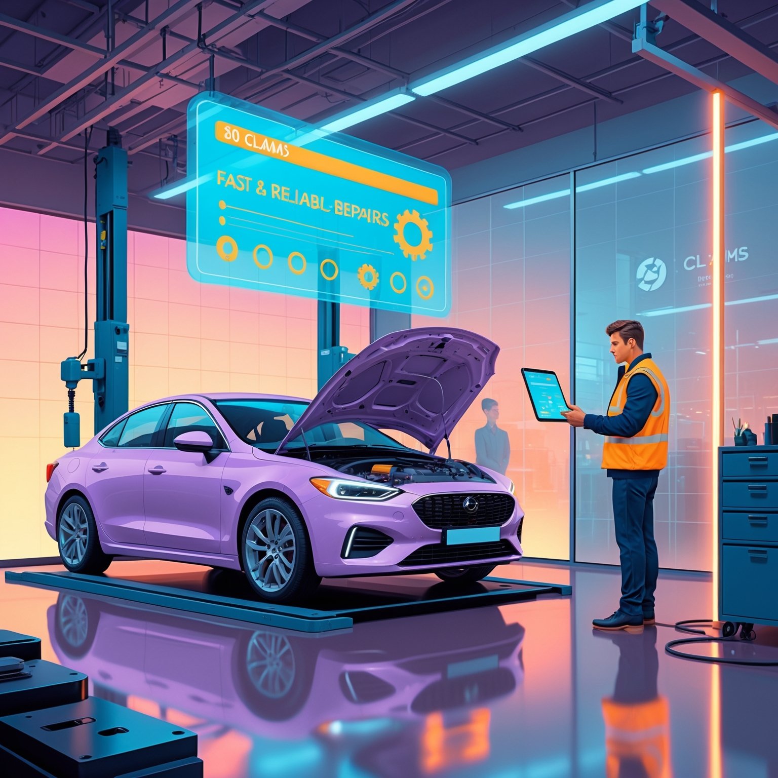 Vehicle inspection scene supporting the “Who pays and when?” section on the repairs page.