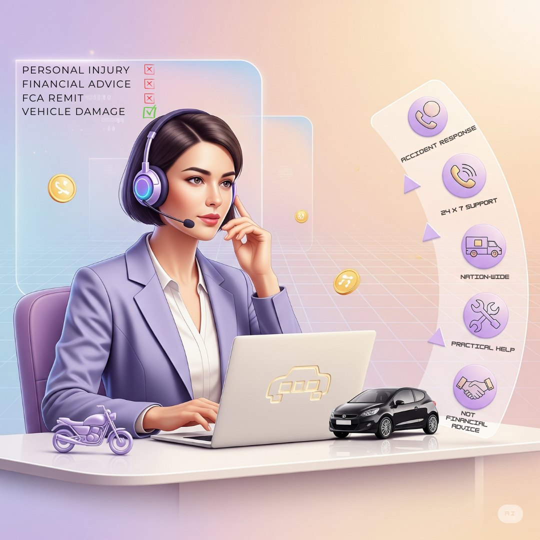 Call-centre assistance visual supporting the “practical help, not financial advice” section.