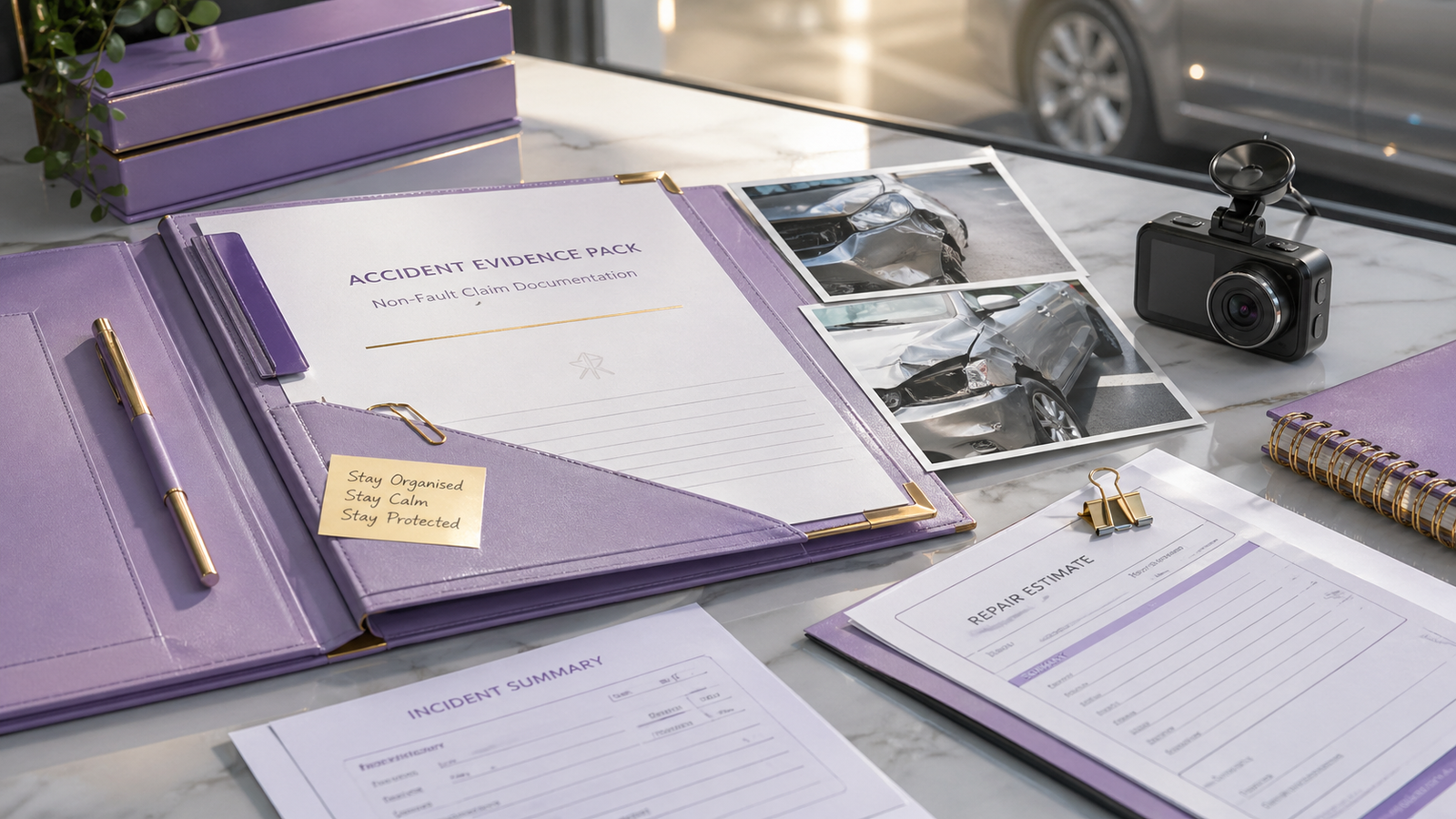 Non-fault accident evidence folder checklist