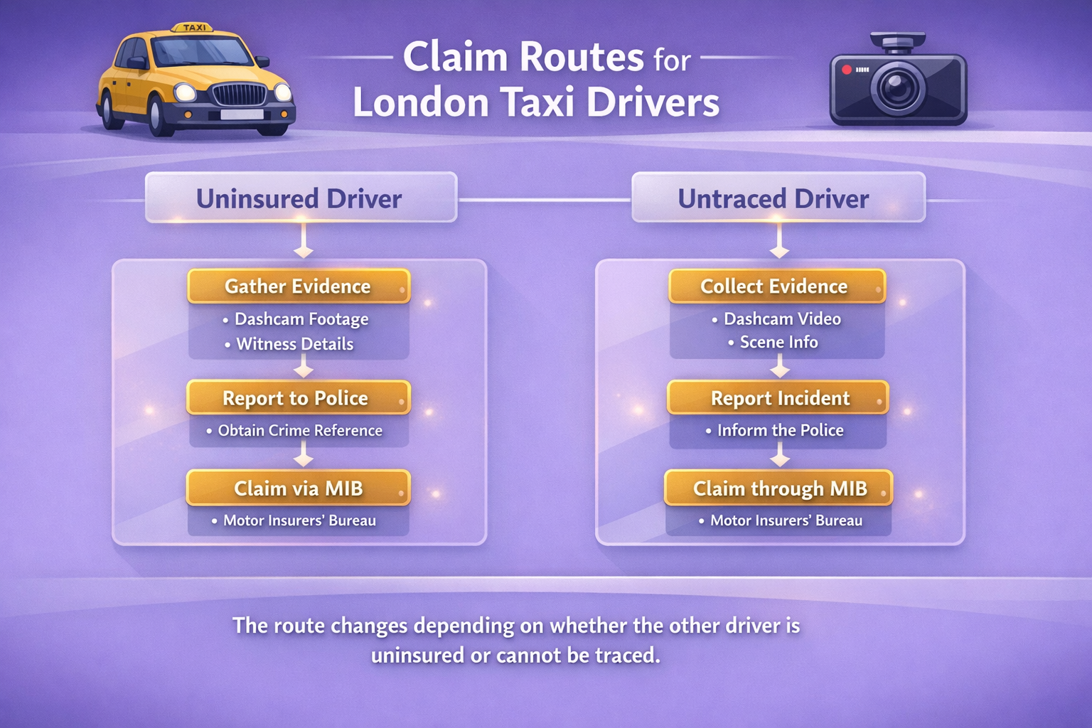 Uninsured driver claim MIB route for taxi drivers 2026